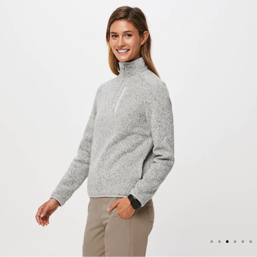 NWT IN BAG On-Shift™ Half Zip Sweater Knit Heather Light Grey